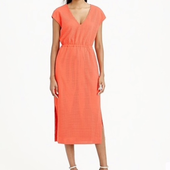 J. Crew Dresses & Skirts - JCrew Red/Orange Midi Diamond Dress Size 4